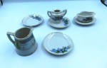 6 piece blue floral china